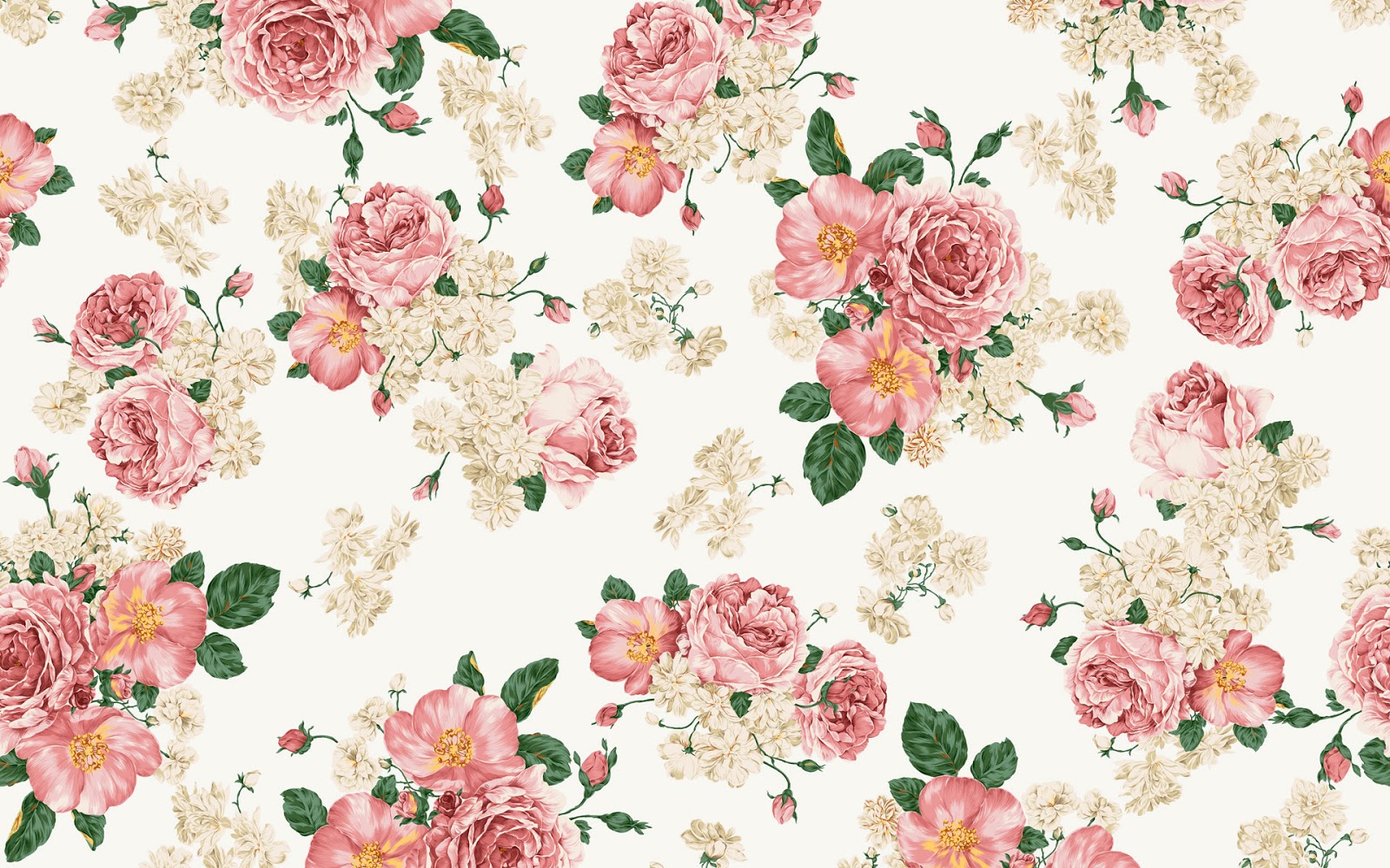 Pink Vintage Flowers Wallpaper Flower
