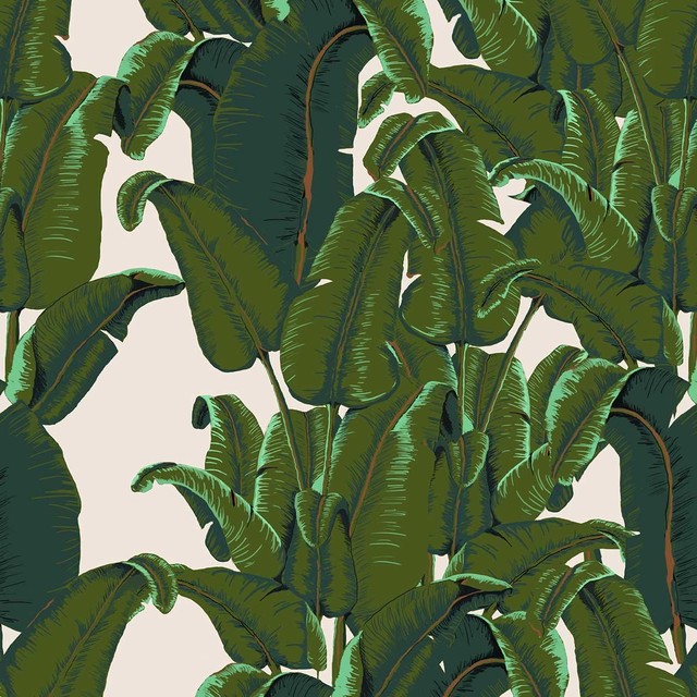 Banana Leaf Wallpaper Tiles   Tropical   Wallpaper   by Design Your
