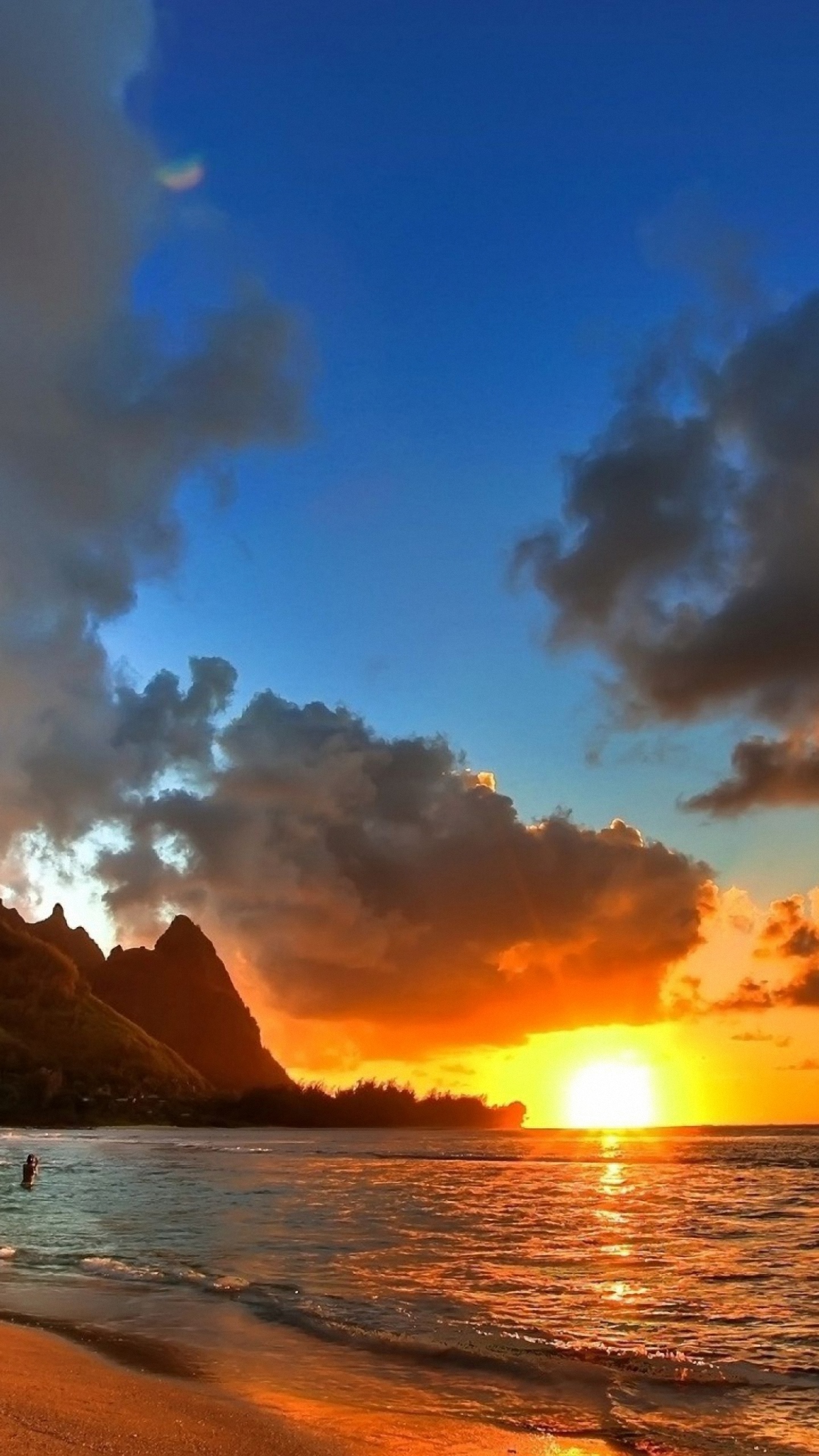 Mi5 HD Beach Sea Sand Sunset Xiaomi Wallpaper