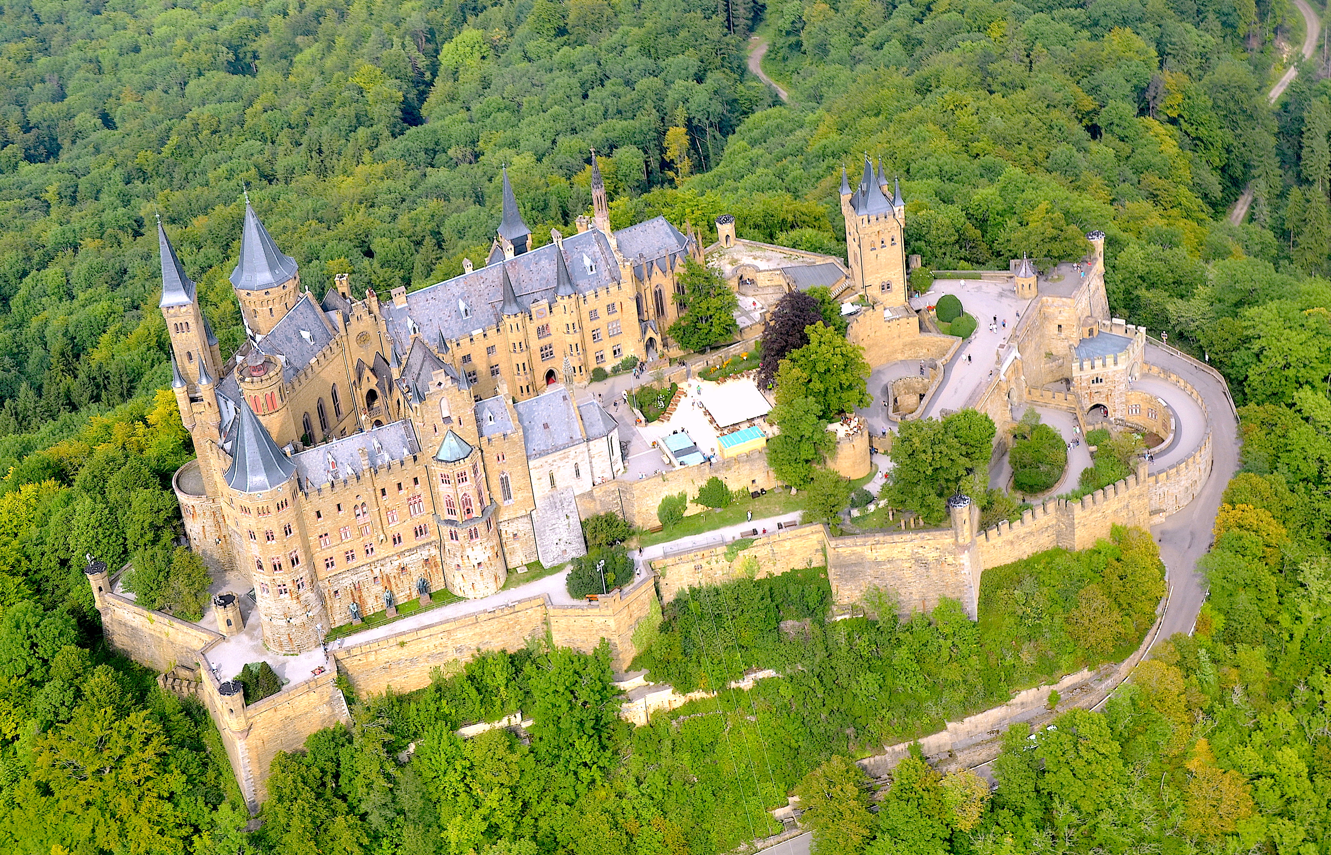 Aerial Of The Hohenzollern Castle 4k Ultra HD Wallpaper