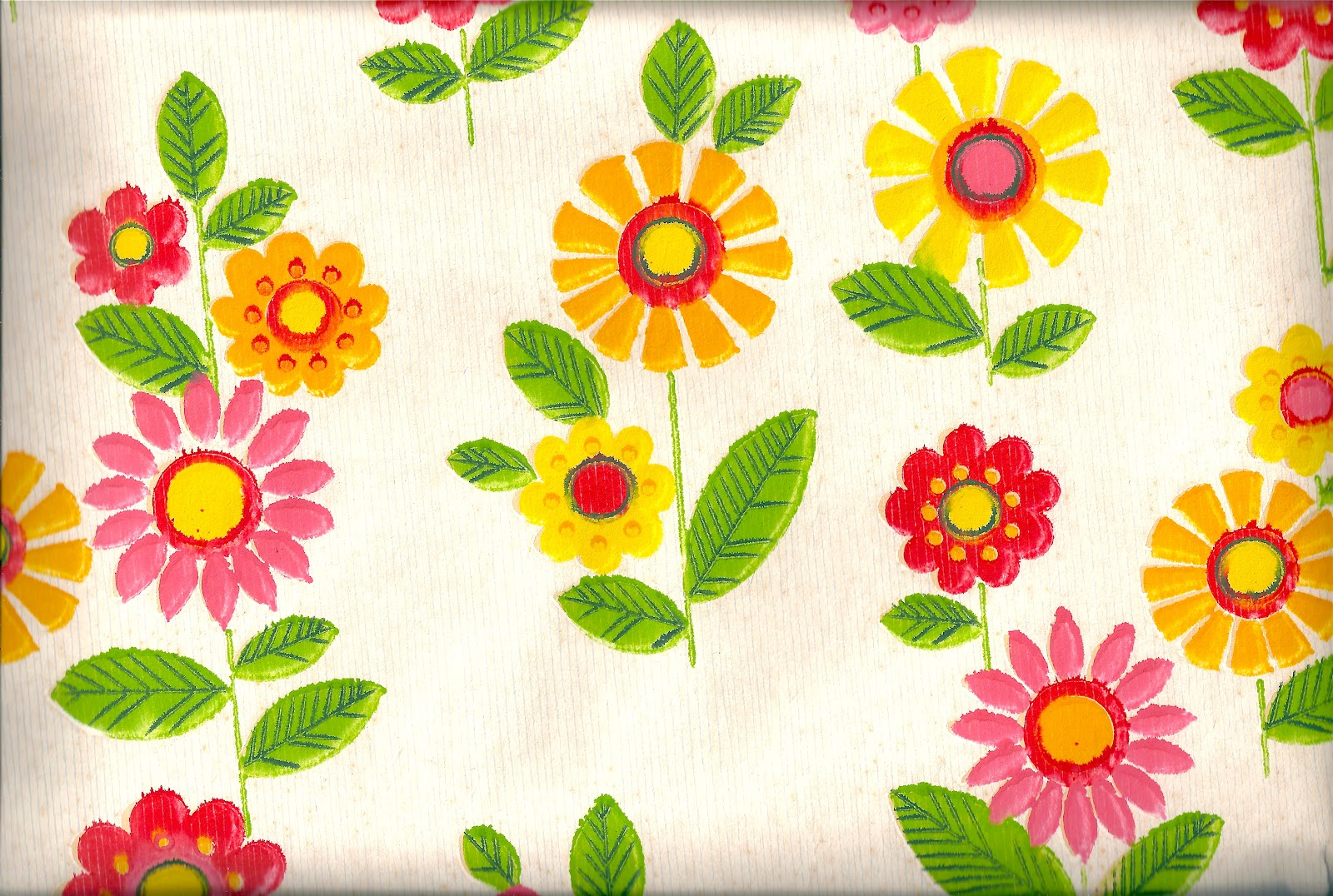 Pomme de Jour Blog Vintage 1970s Wallpaper   Pink Yellow and Red