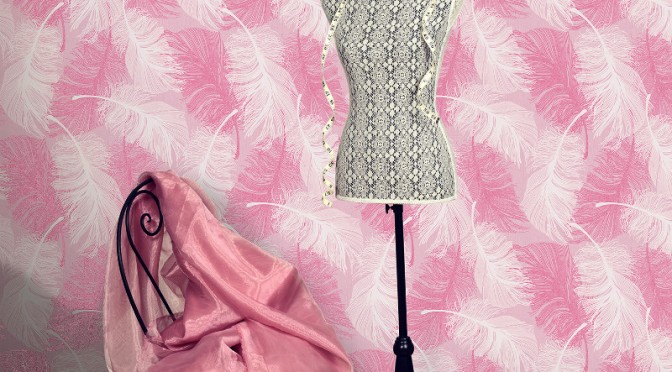 Coloroll Feathers Wallpaper Powder Pink