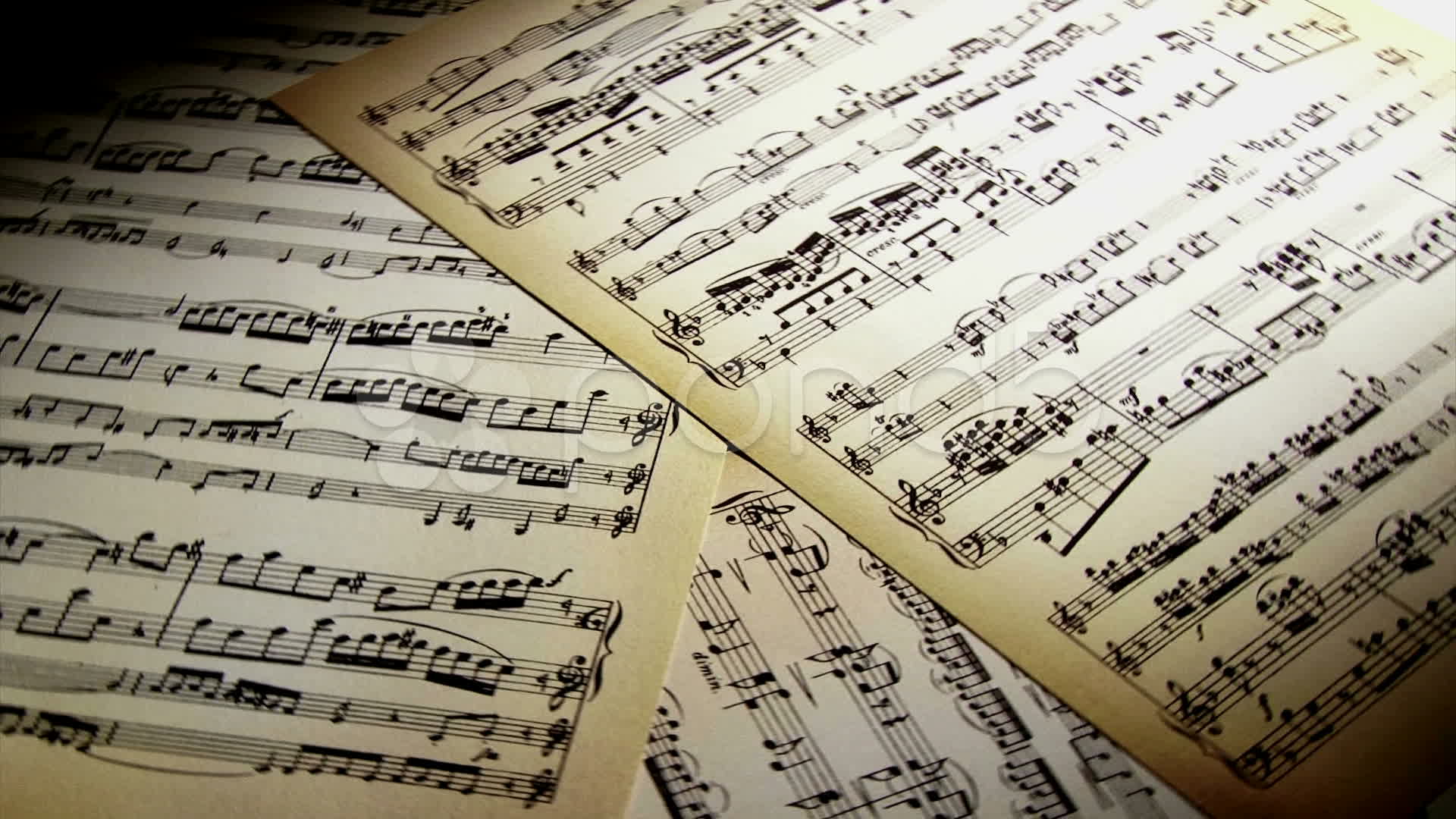Sheet Music Notes Spin HD Amp 4k Stock Footage