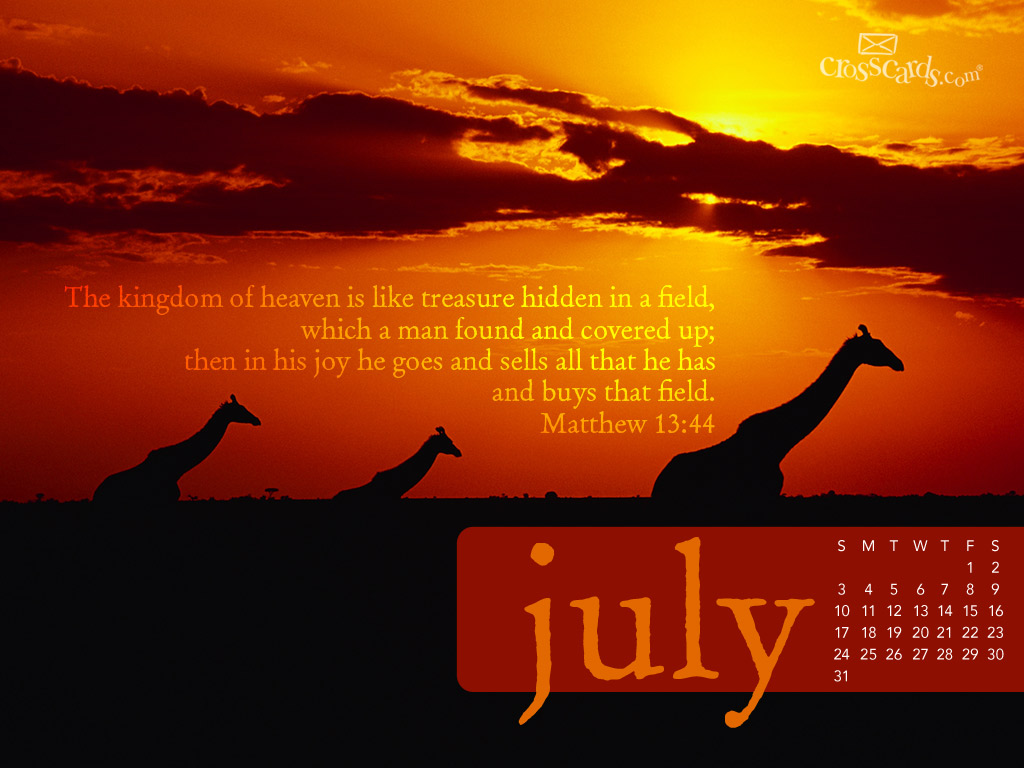 Crosscards Wallpaper Monthly Calendars July
