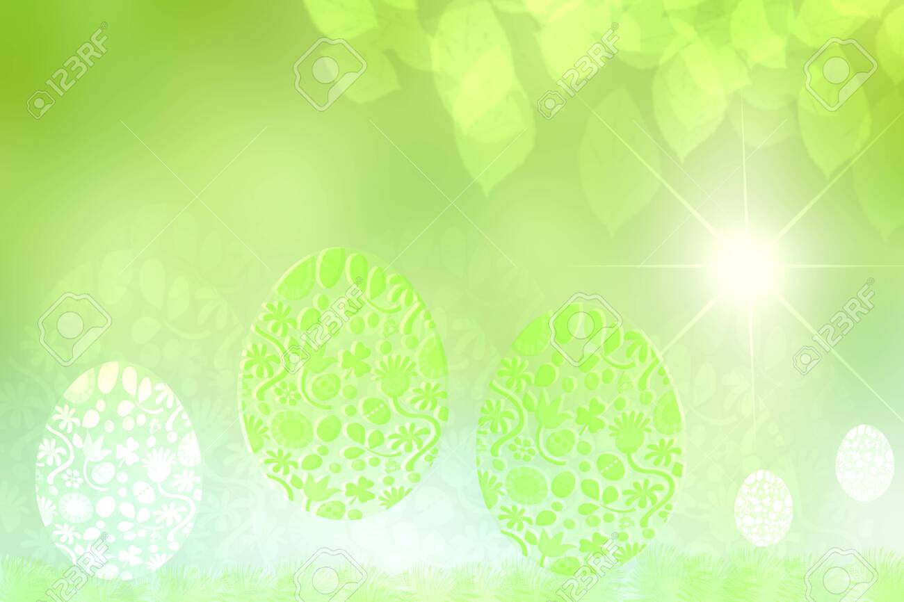 Happy Easter Background Abstract Delicate Light Green Spring