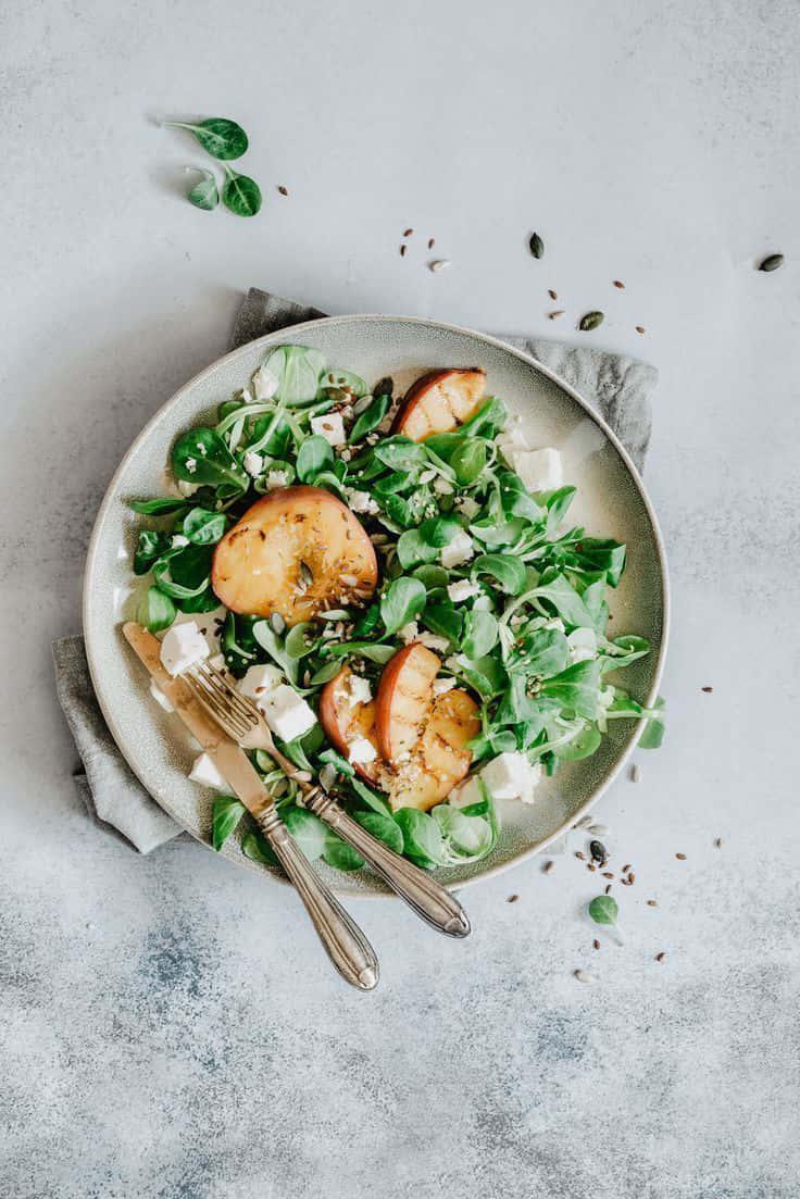 Vibrant Minimalist Food Display Wallpaper