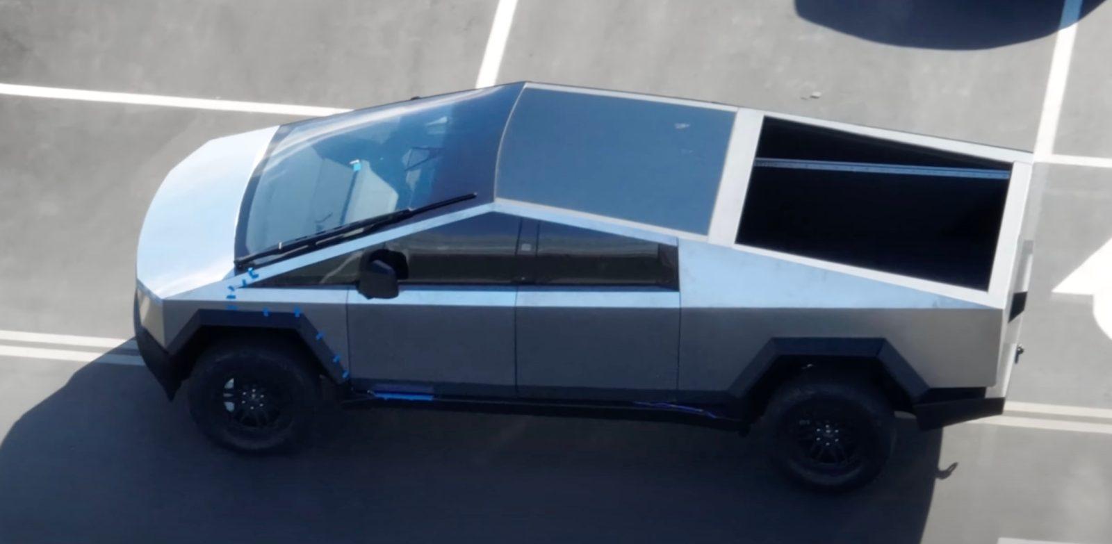 Tesla Cybertruck With Updated Design Spotted On Test Track Electrek