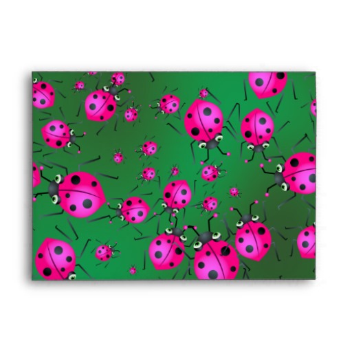 Cute Cartoon Pink Ladybug Wallpaper Envelope