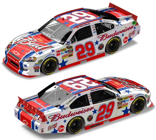Kevin Harvick Budweiser July 4th Flashcoat Color Diecast
