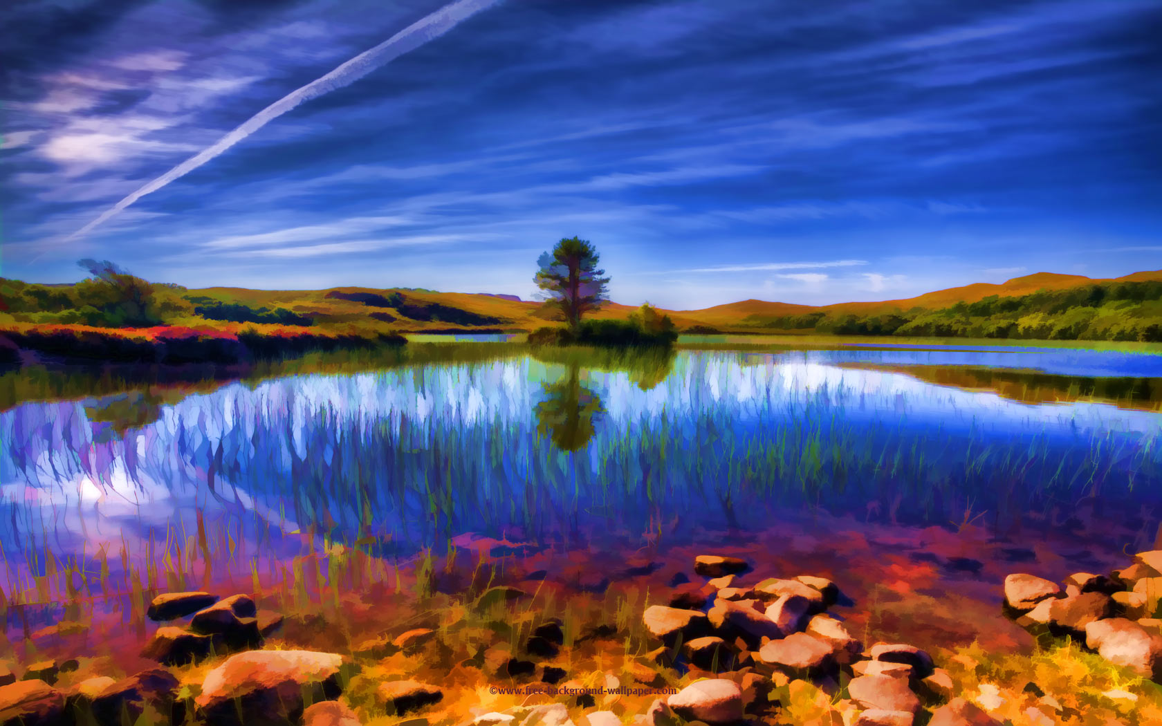 Beautiful Loch In Summer Background Wallpaper