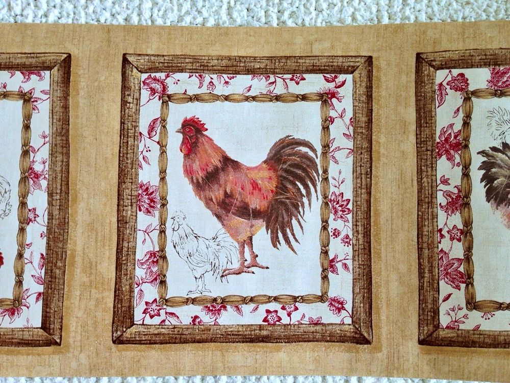 Free download French Country Rooster Kitchen Dining Room Wallpaper