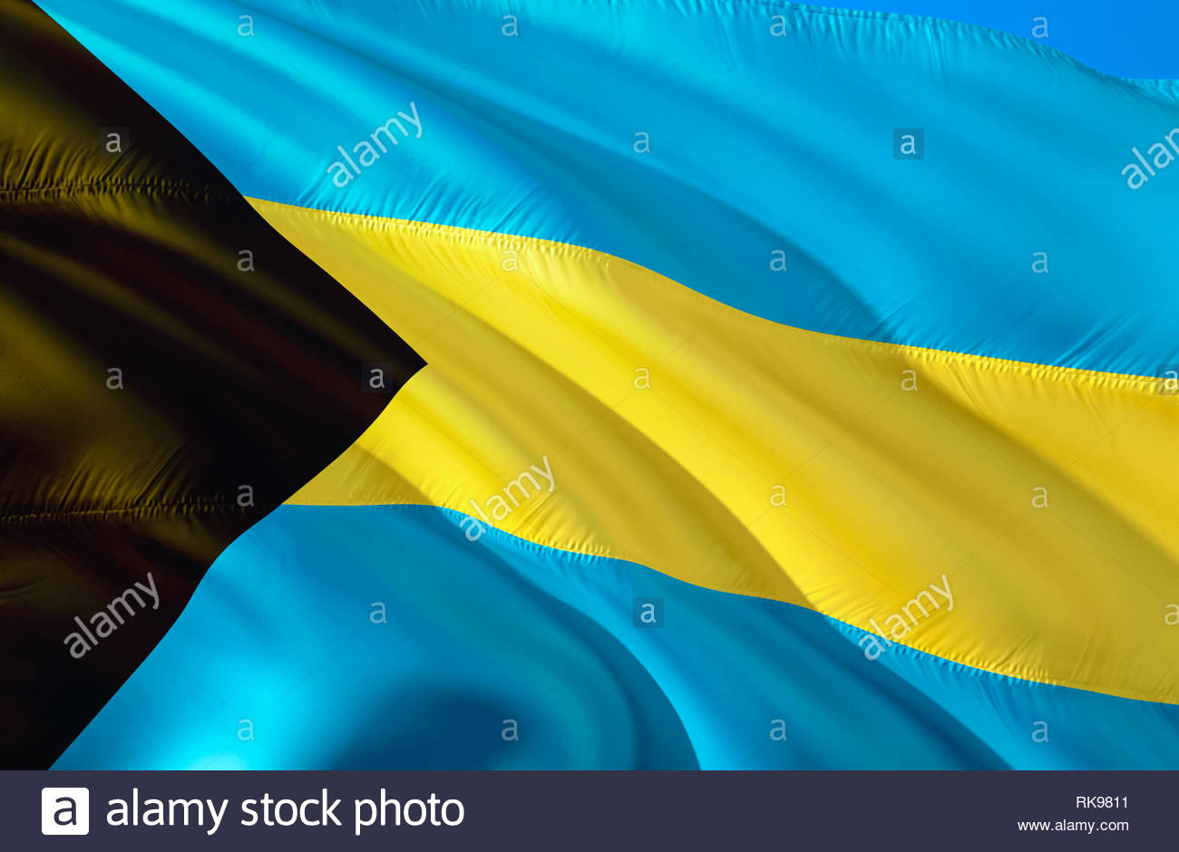 Bahamas Flag 3d Waving Design The National Symbol Of