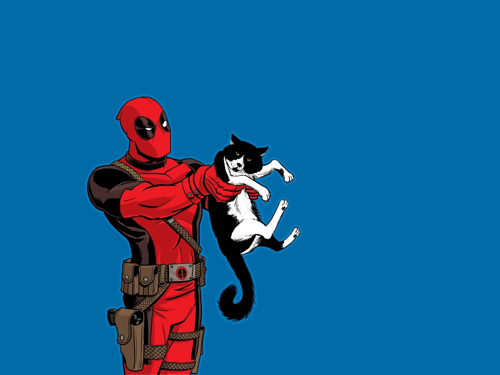 My Wallpaper Ics Deadpool And Cat