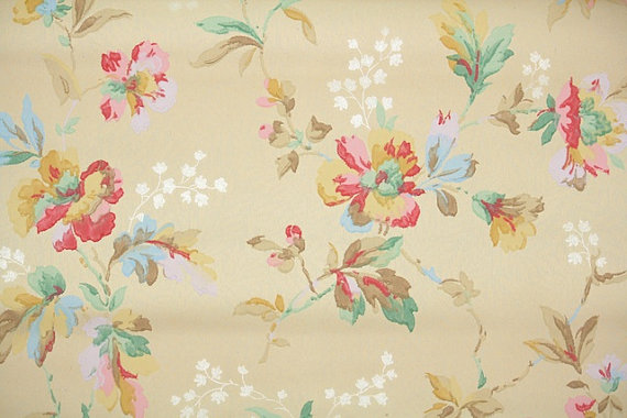 Listing 1930s Vintage Wallpaper Muti Colored