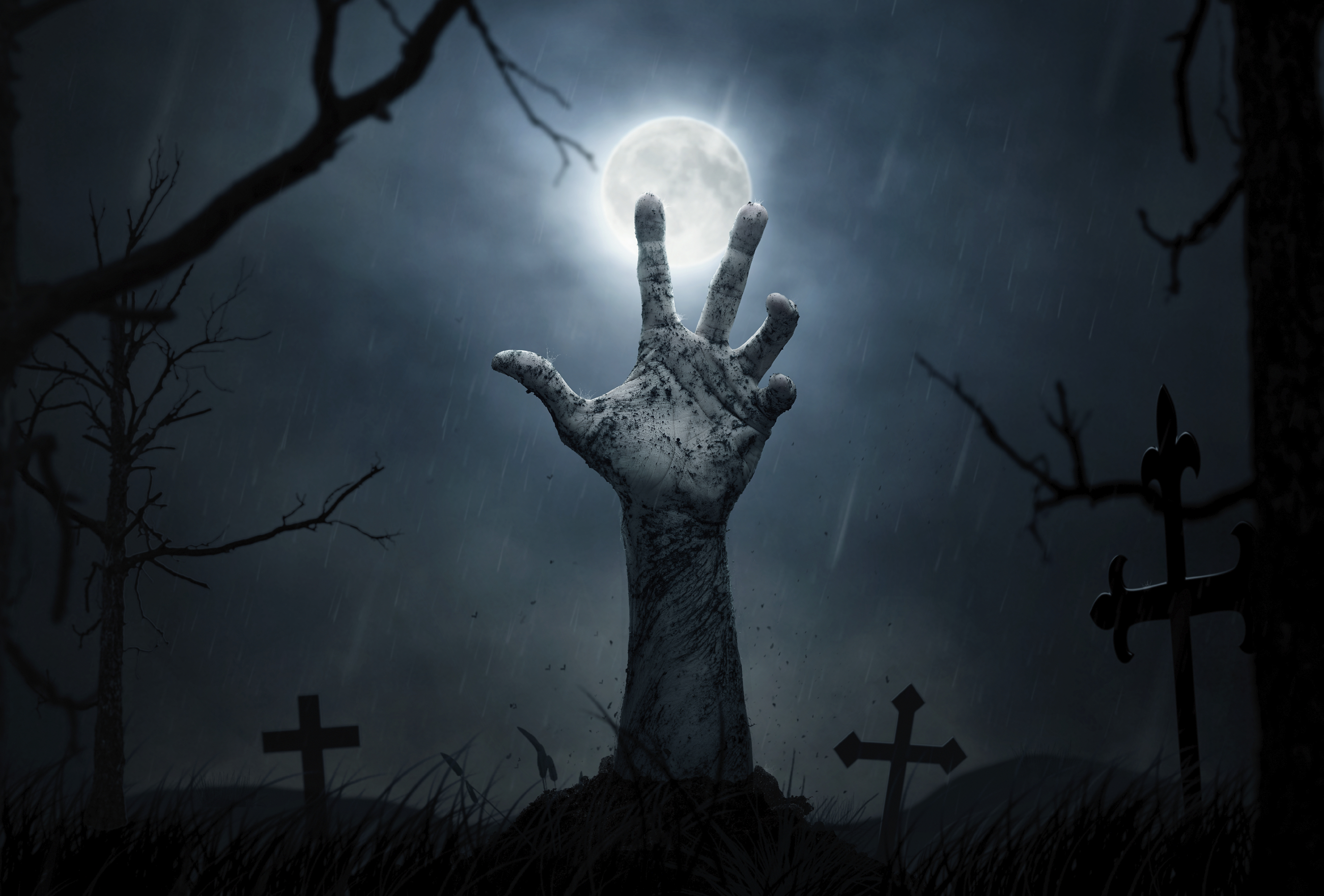 Hand Rising Up From Grave HD Wallpaper Background Image