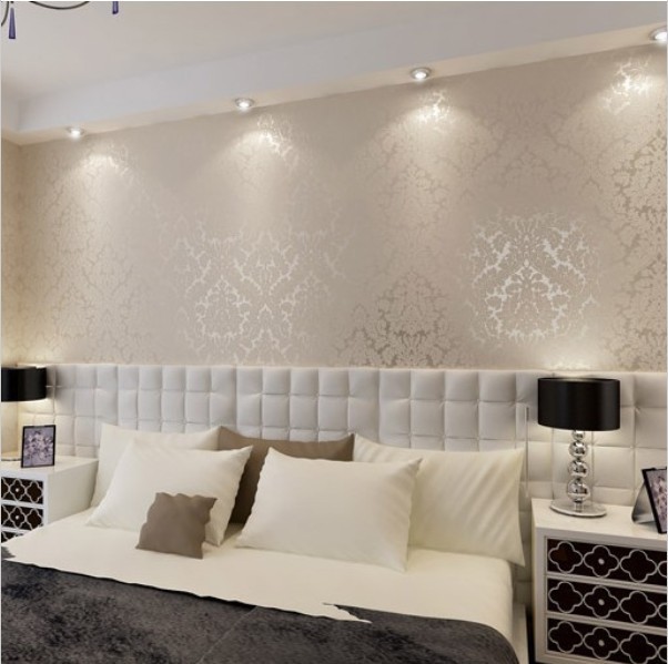 Vintage Luxury Damask Wall Paper Pvc Embossed Textured Wallpaper