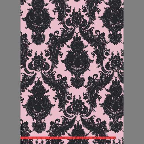 Black Pink Heirloom velvet flocked wallpaper ThisNext