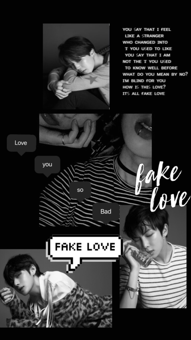 Fake Love Wallpaper Text Snapshot Font Photography Black And White
