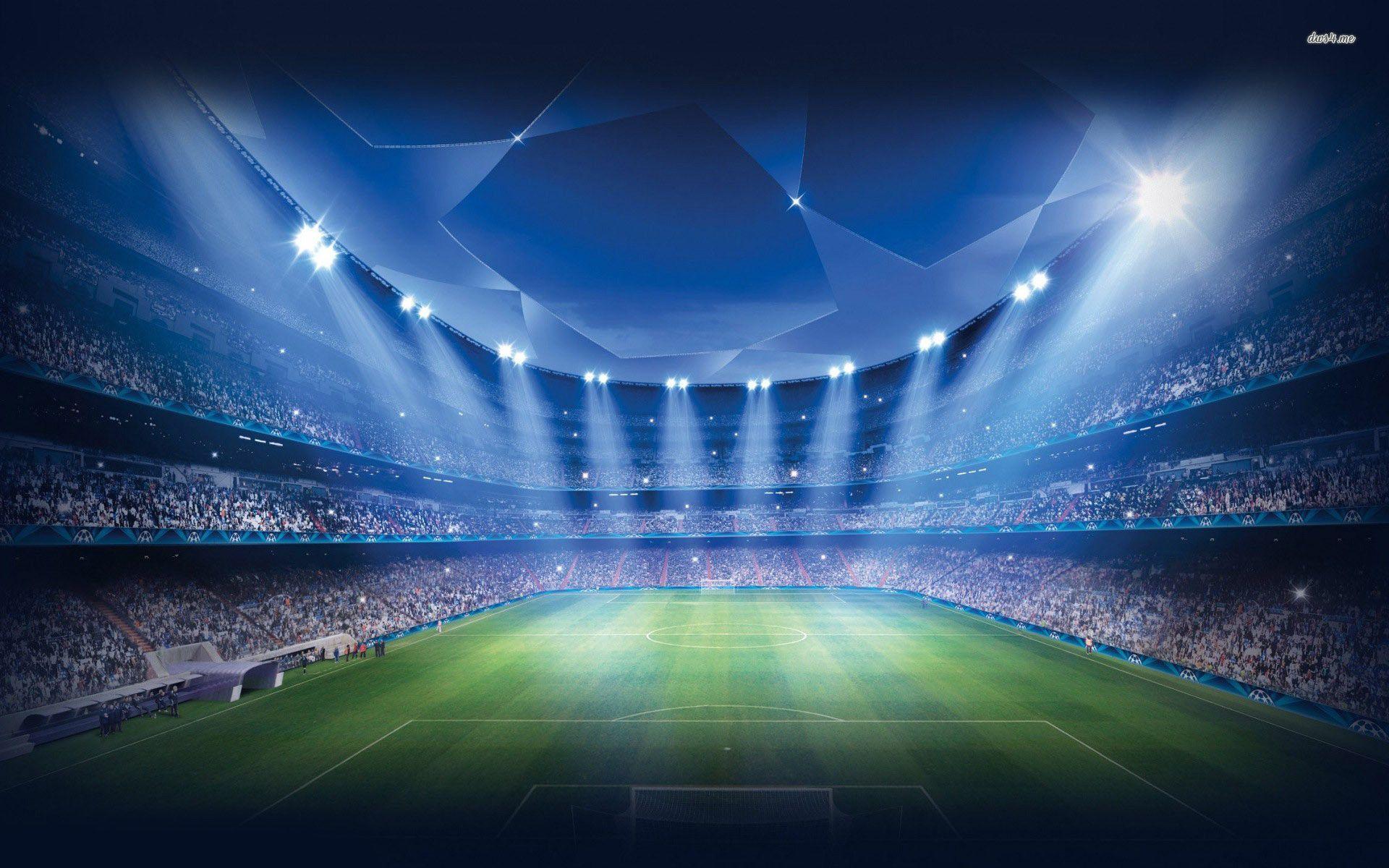 Realistic football soccer stadium background Vector Image