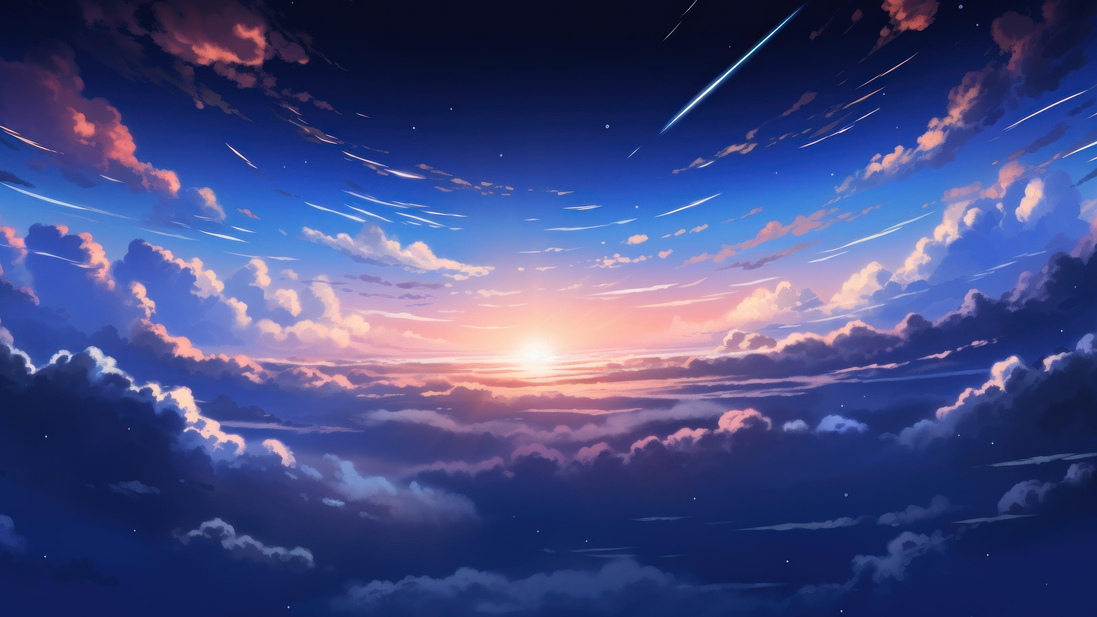 🔥 Download Anime Sunset HD Wallpaper And Background by @pamelajones