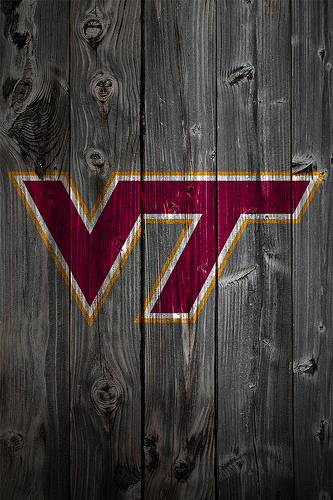 Virginia Tech Hokies Wood iPhone Background