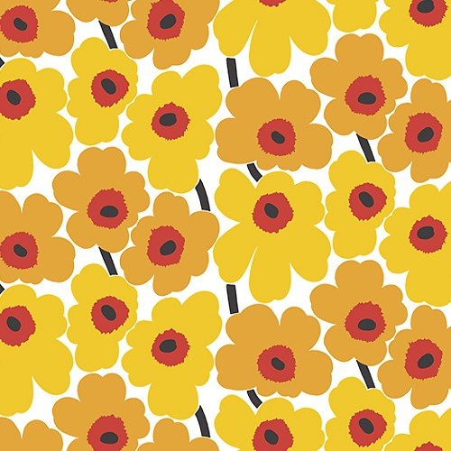 Marimekko Wallpaper Behang Pieni Unikko Geel Yellow Jpg