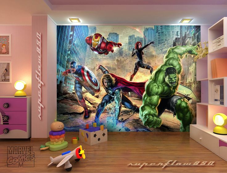 Avengers Mural Boys Room Ideas Murals And