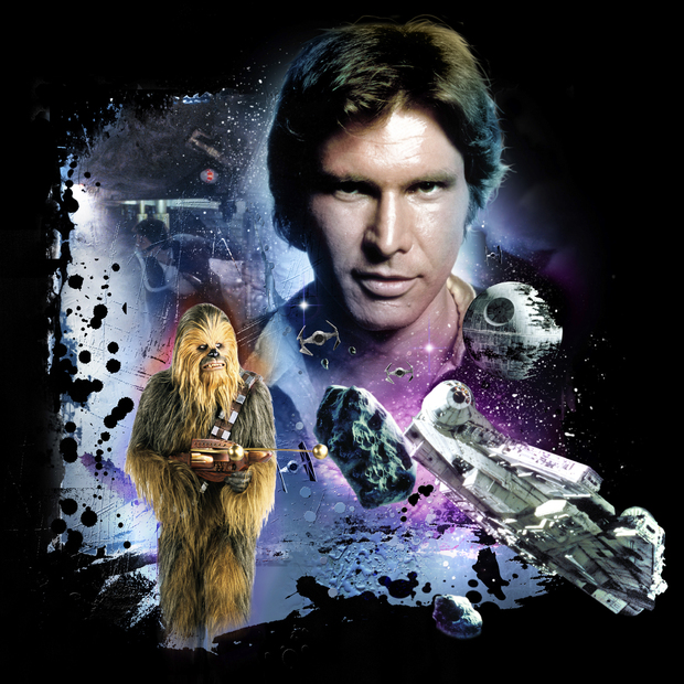 Star Wars Han Solo And Chewbacca Blue Wall Mural Photo Wallpaper