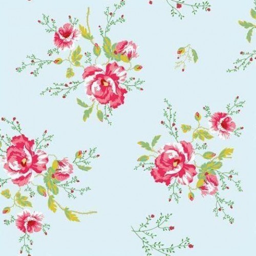 Buy Room Seven Wallpaper By Paper Moon Winter Poppies Blue