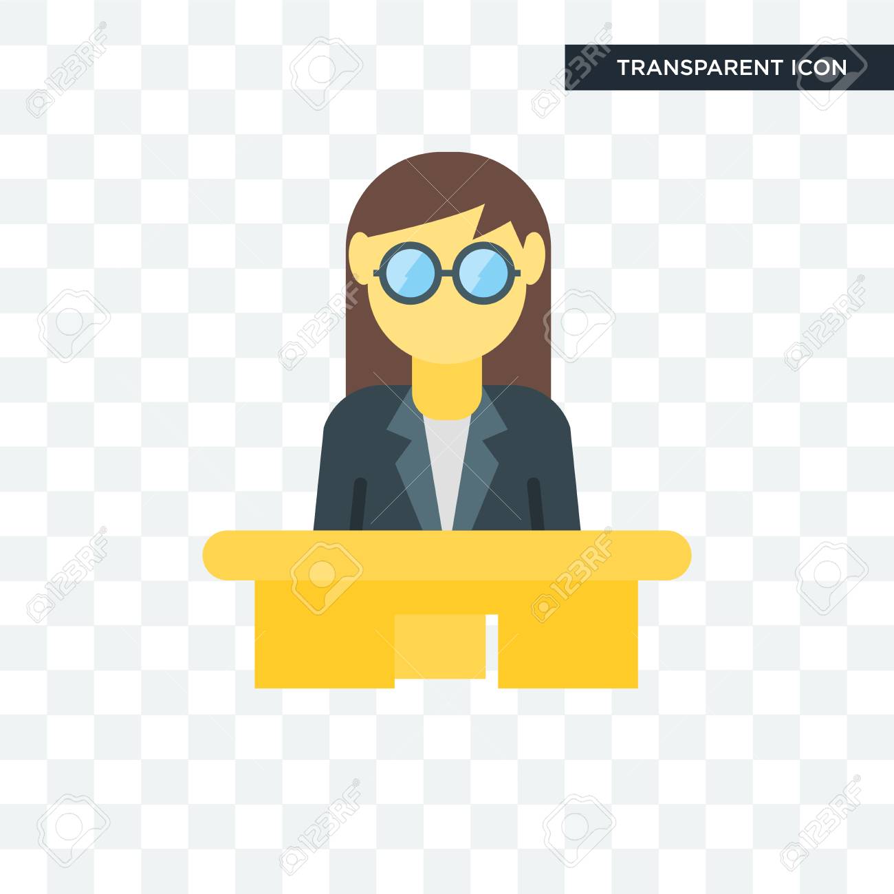 Teacher Vector Icon Isolated On Transparent Background