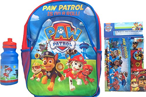 Paw Patrol Childrens School Backpack With Pull Top Water