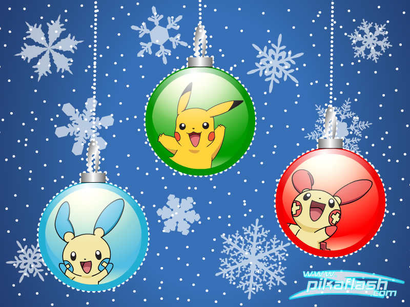 Wallpaper De Navidad Esferas Pikachu