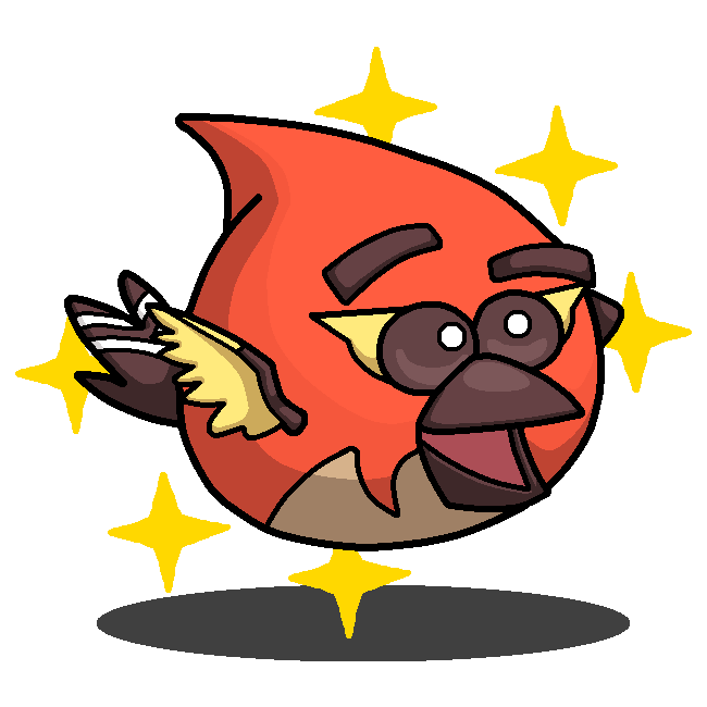 Shiny Fletchinder Red Bird Angry Birds by