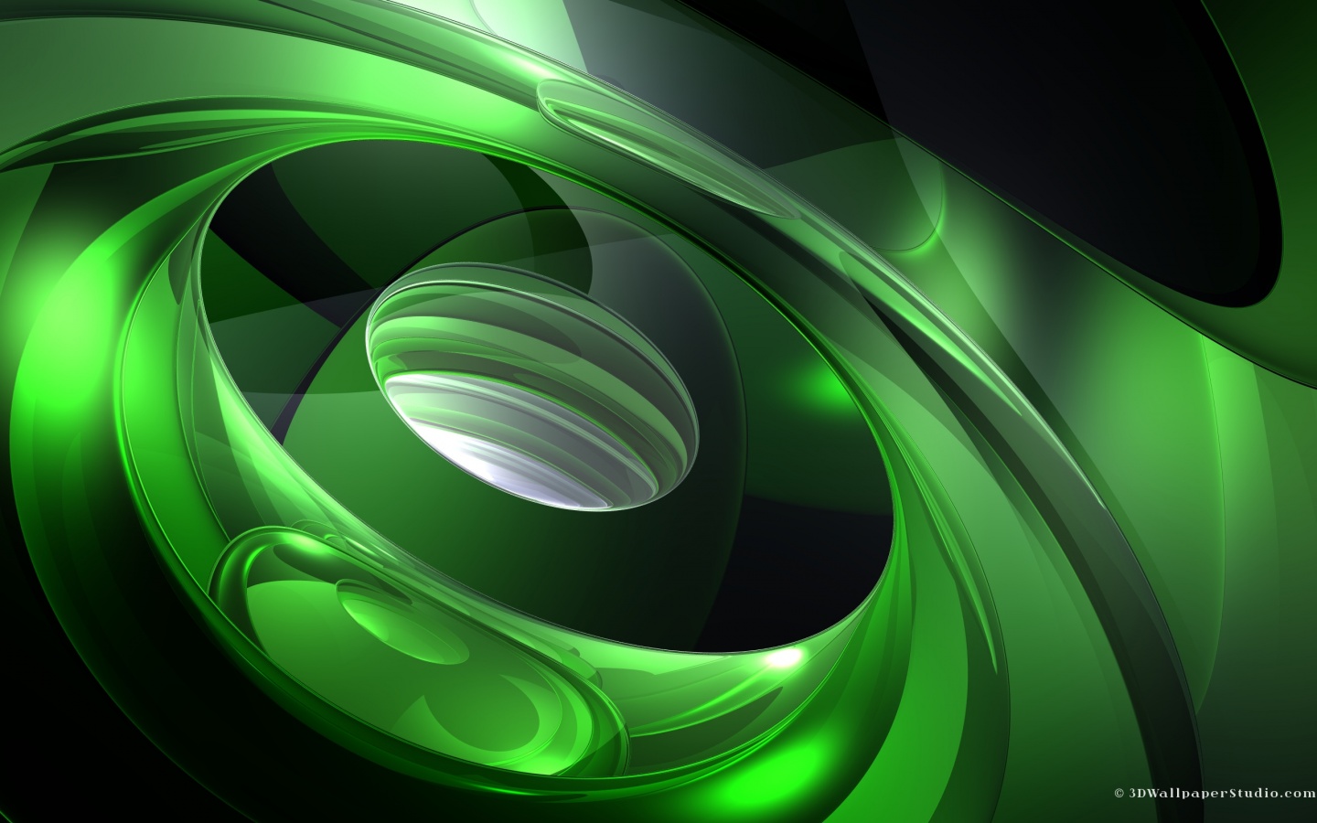 3d Abstract Sound Of Green Wallpaper
