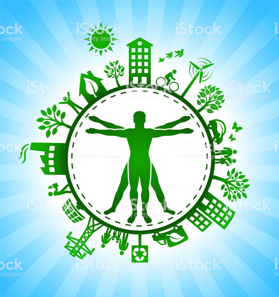Human Venturian Man Green Environmental Conservation Background