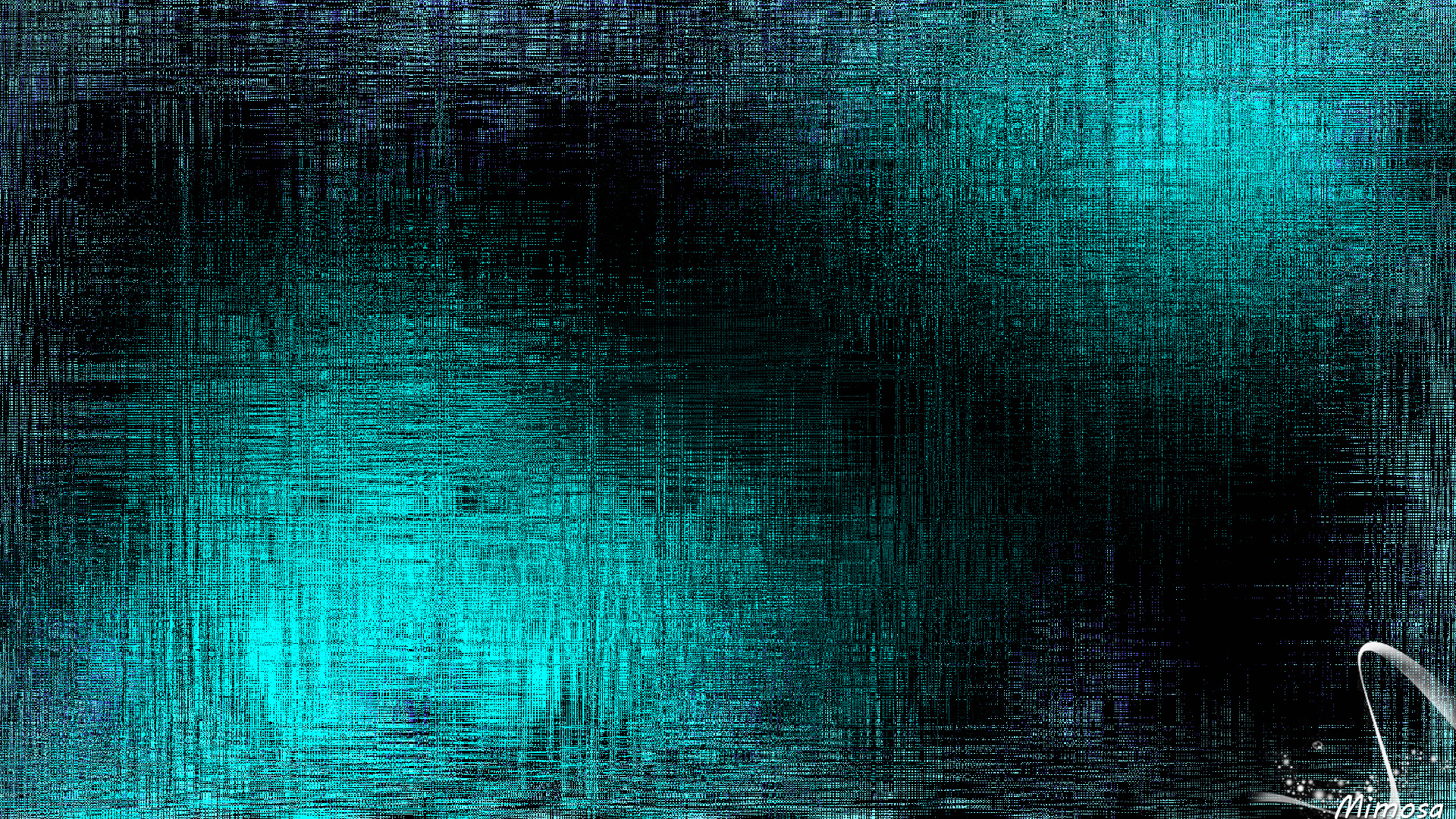 Turquoise Black Artistic Abstract Digital Art