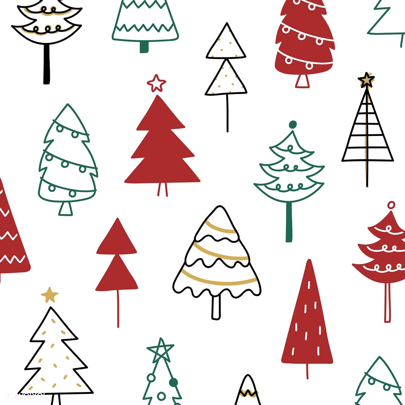 Download premium vector of Christmas pine tree pattern background