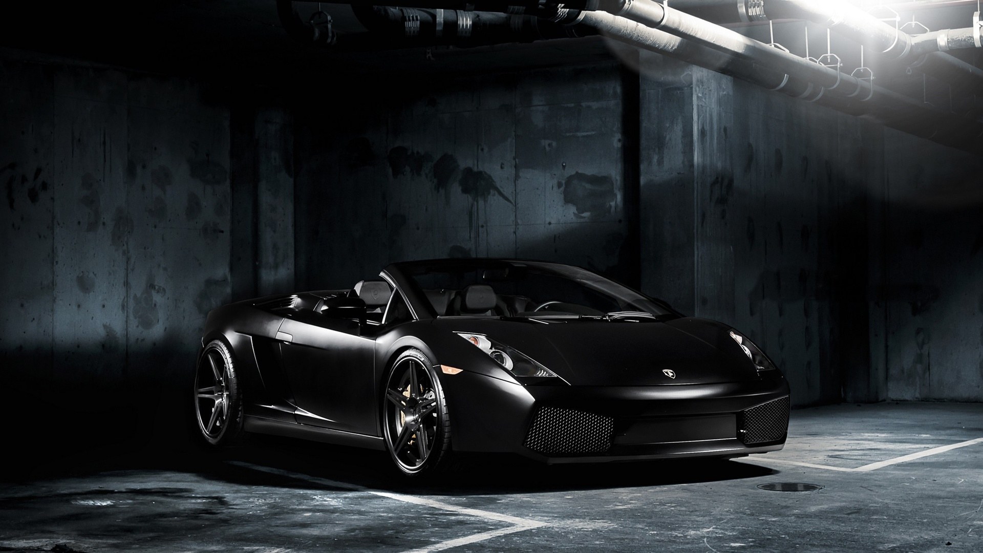 Lamborghini Gallardo Spyder Convertible Black Wallpaper HD