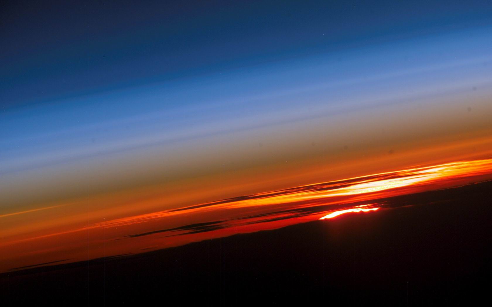 Hq Sunset Seen From International Space Station