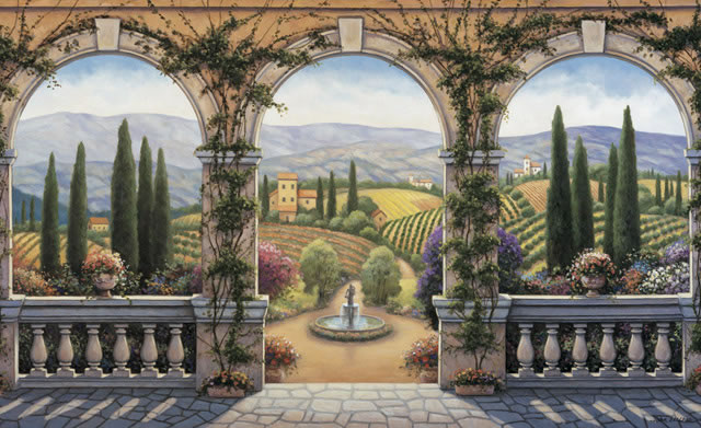 Environmental Graphics Tuscan Villa Wall Mural