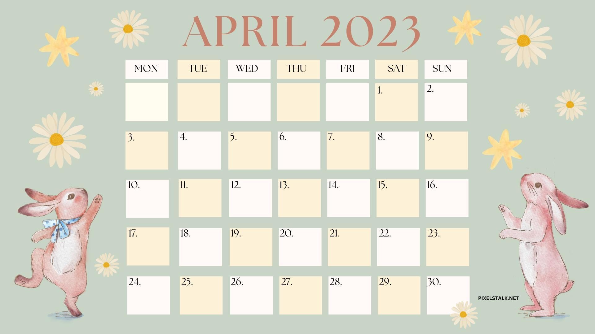 Free Download April 2023 Calendar Desktop Wallpapers 1920x1080 For 