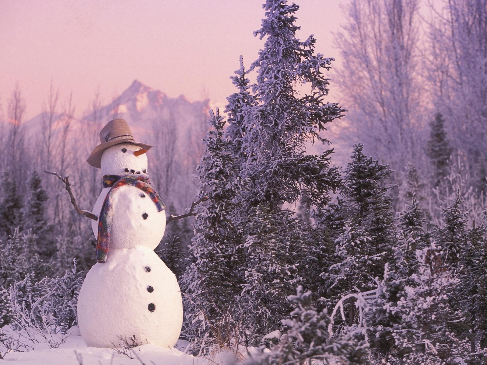 Frosty Snowman Desktop Pc And Mac Wallpaper