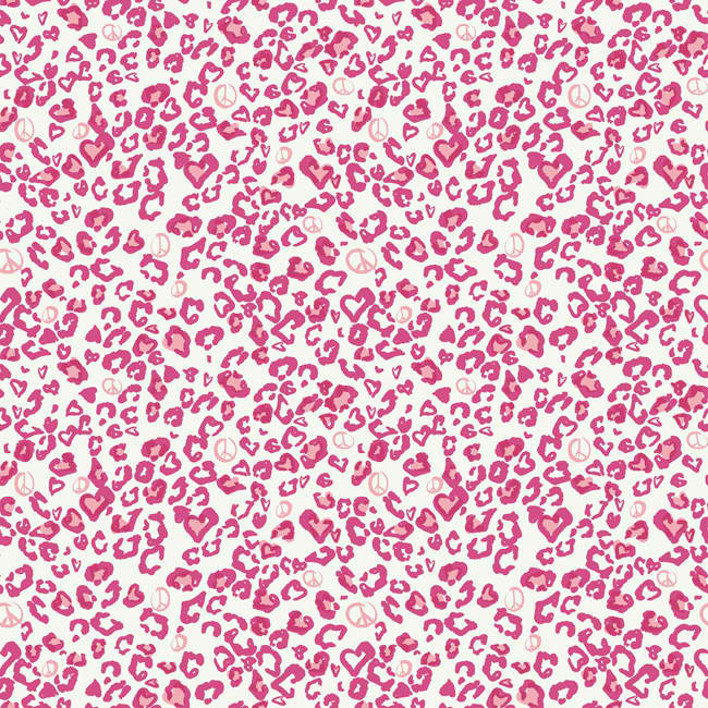 Silver Pink Leopard Peace Sign Pw3943 Wallpaper Baby Nursery
