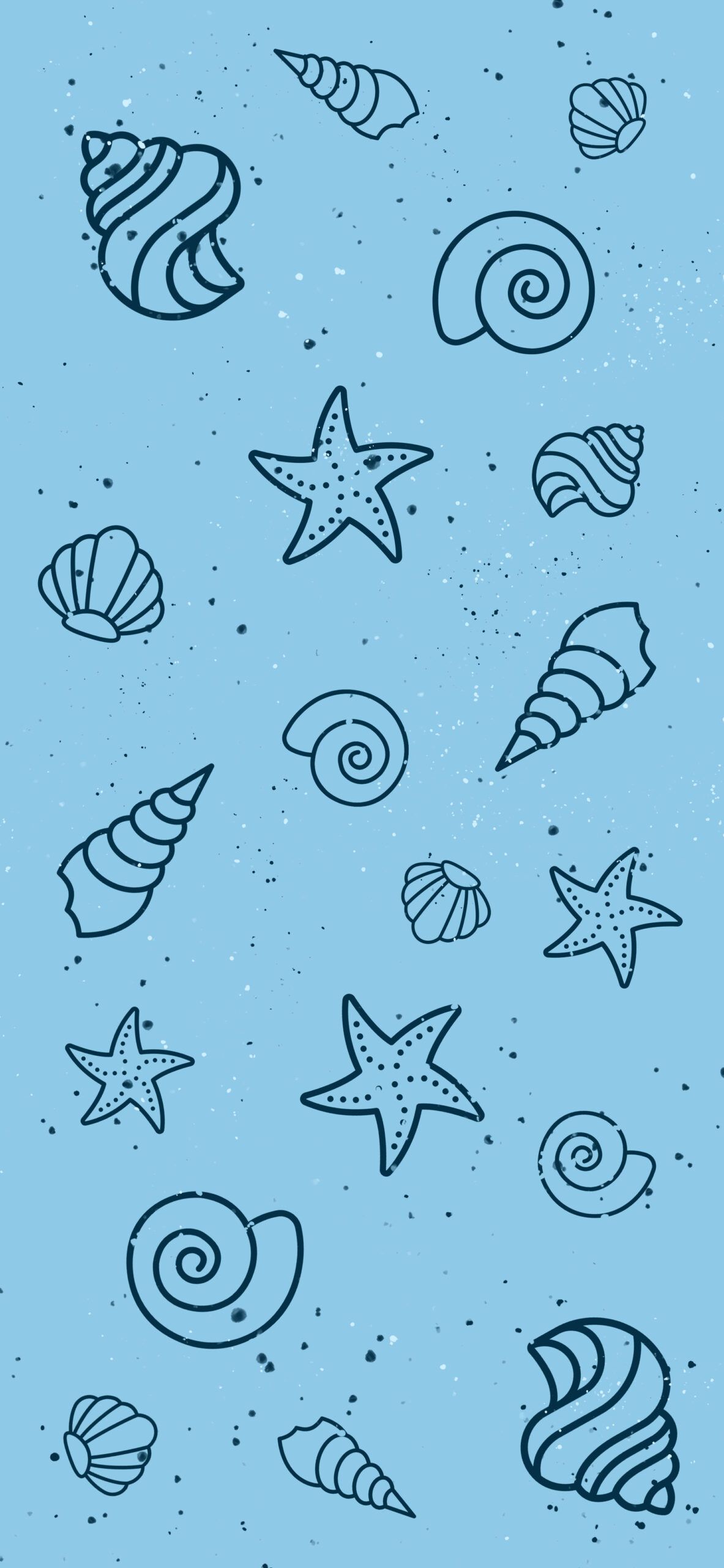 Shells Blue Aesthetic Wallpaper