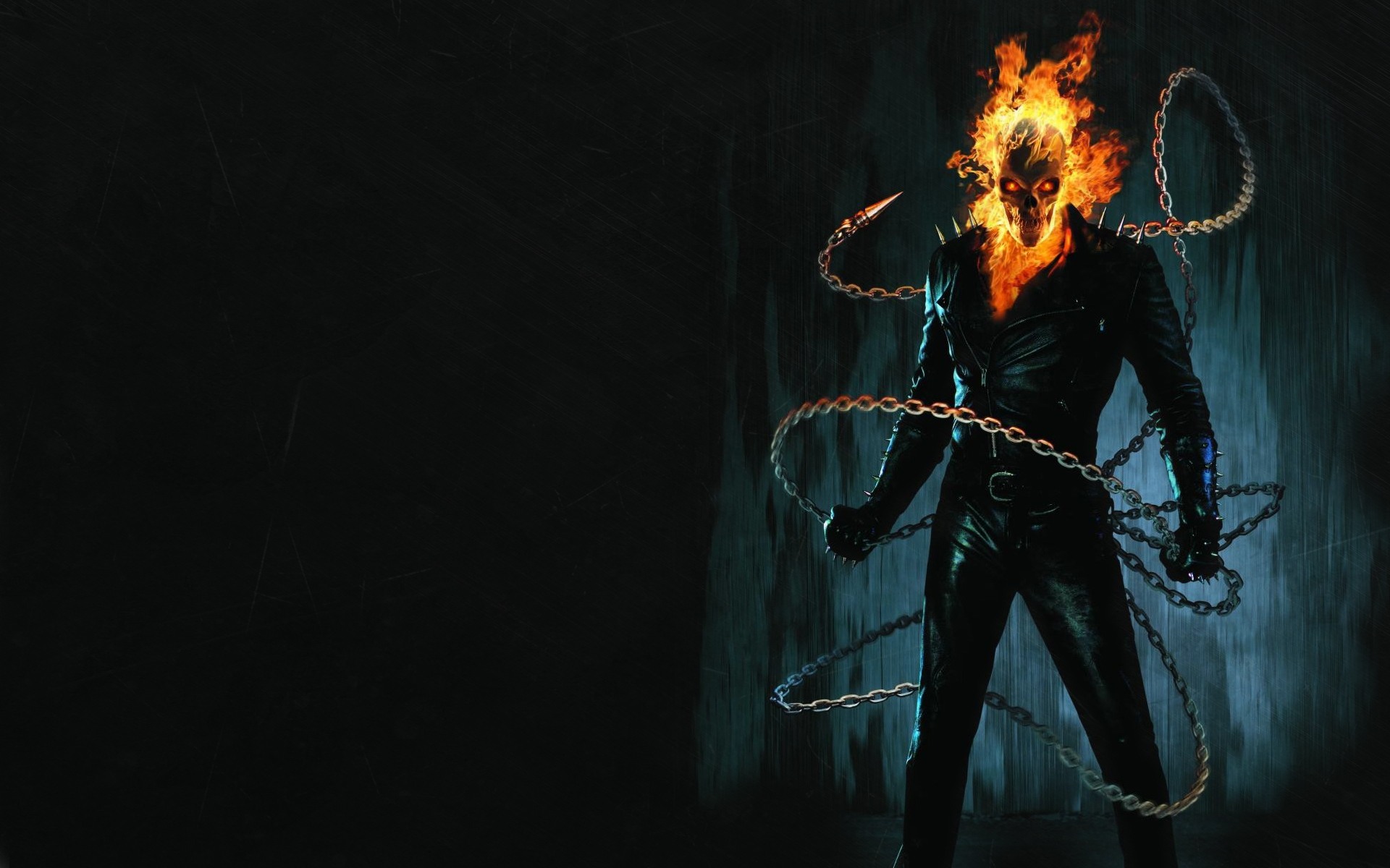 Ghost Rider comics movies dark skull skeleton fire wallpaper