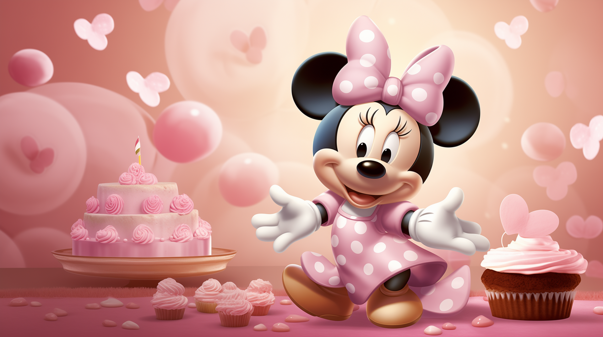 Minnie Mouse Pink Celebration HD Wallpaper By Patrika