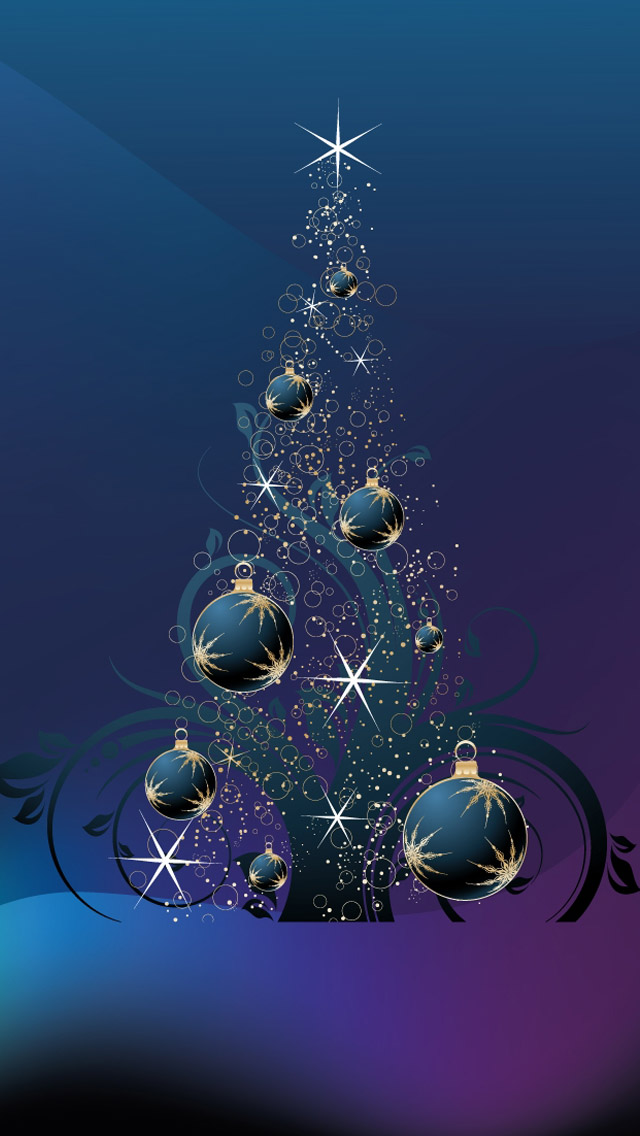 Christmas Tree Balls iPhone Wallpaper Background And
