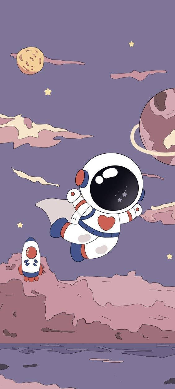 Cartoon Astronaut Wallpaper