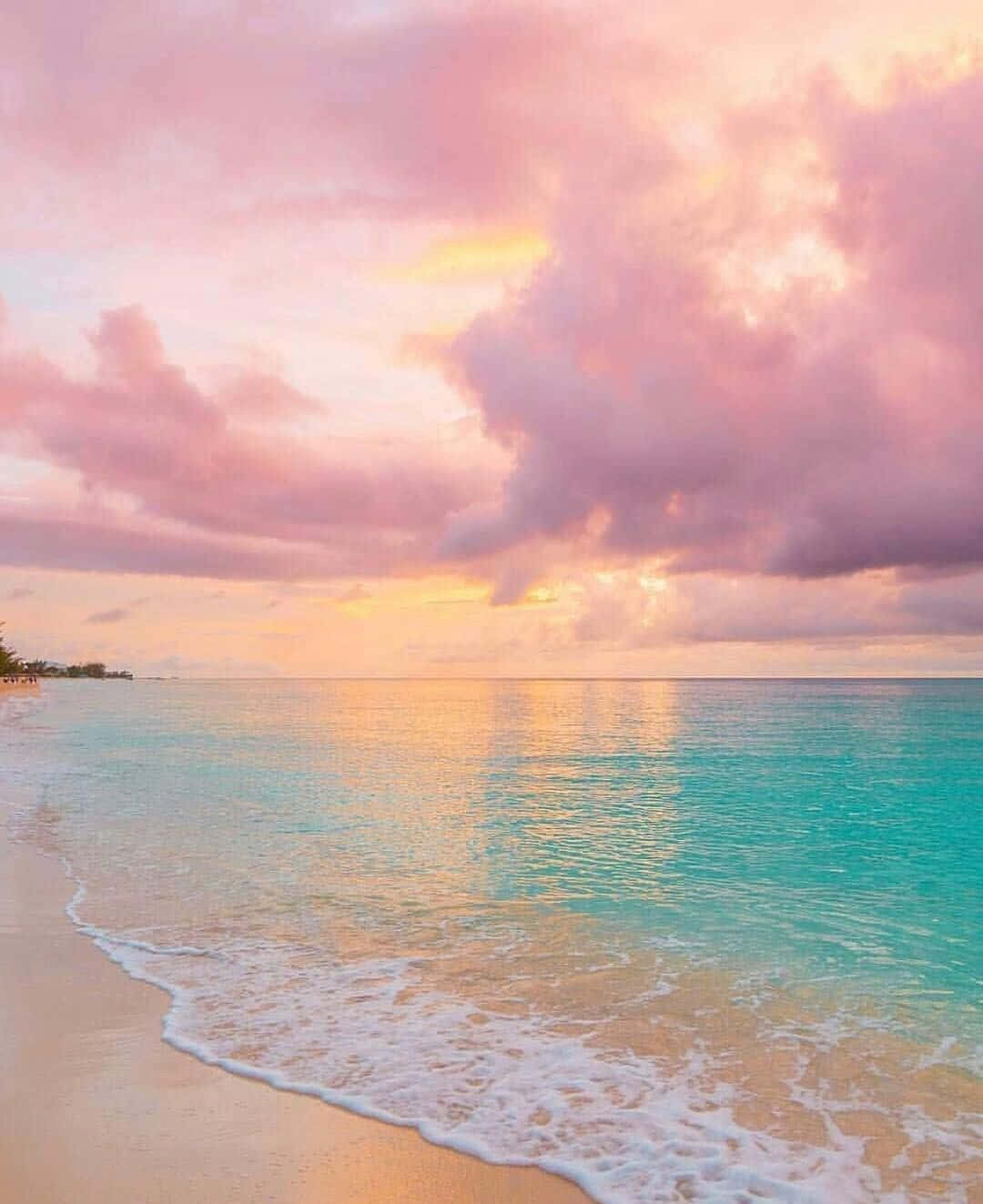 Pink Beach Aesthetic Wallpaper