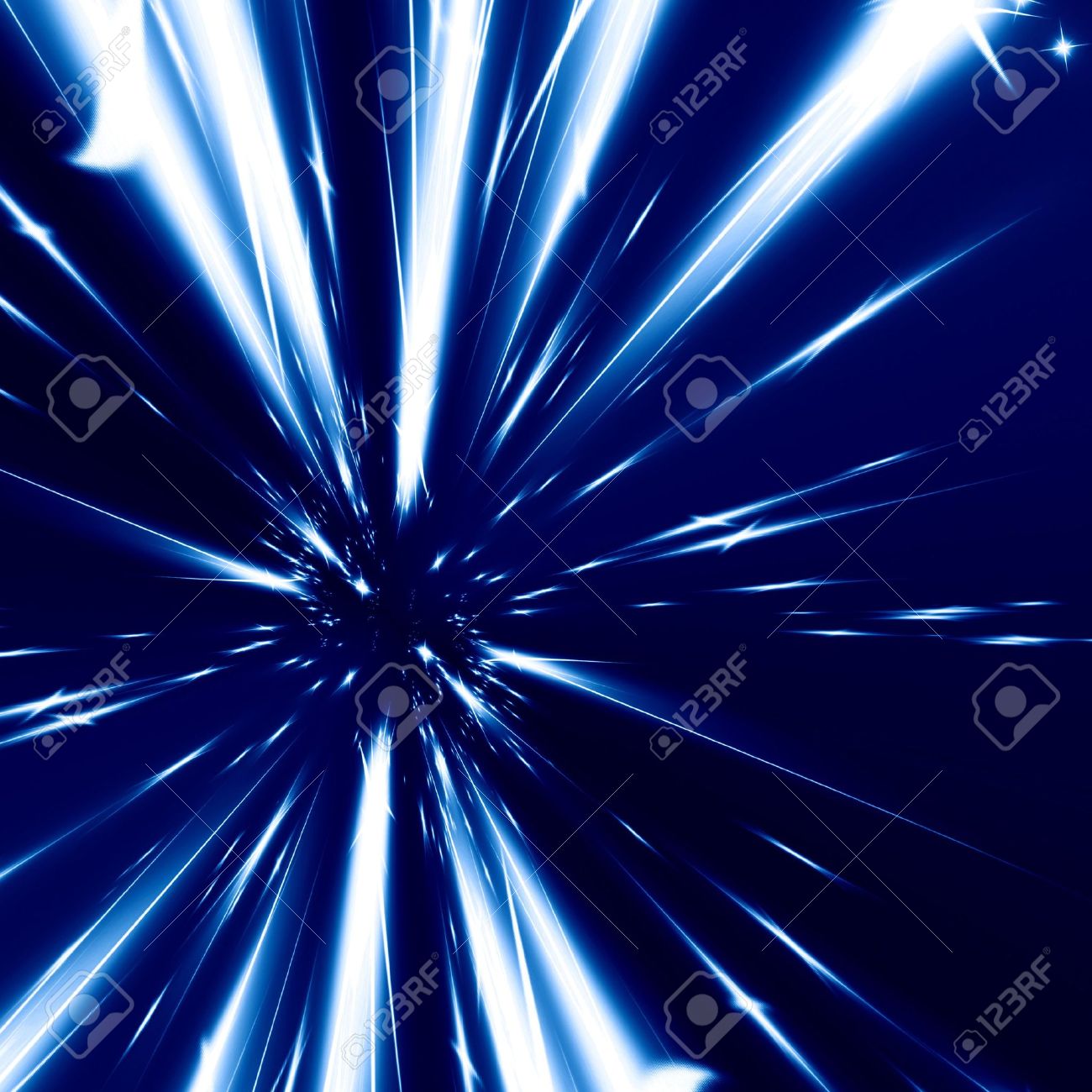 Hyper Space On A Dark Blue Background Stock Photo Picture And